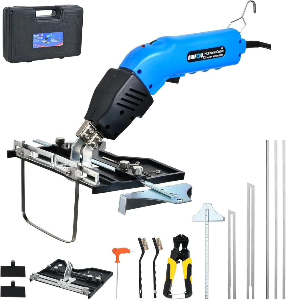 Electric Hot Knife Kit 200W Air Cooled Foam Cutter with 5 Blades for Grooving Sculpting Cutting XPS EPS EVA