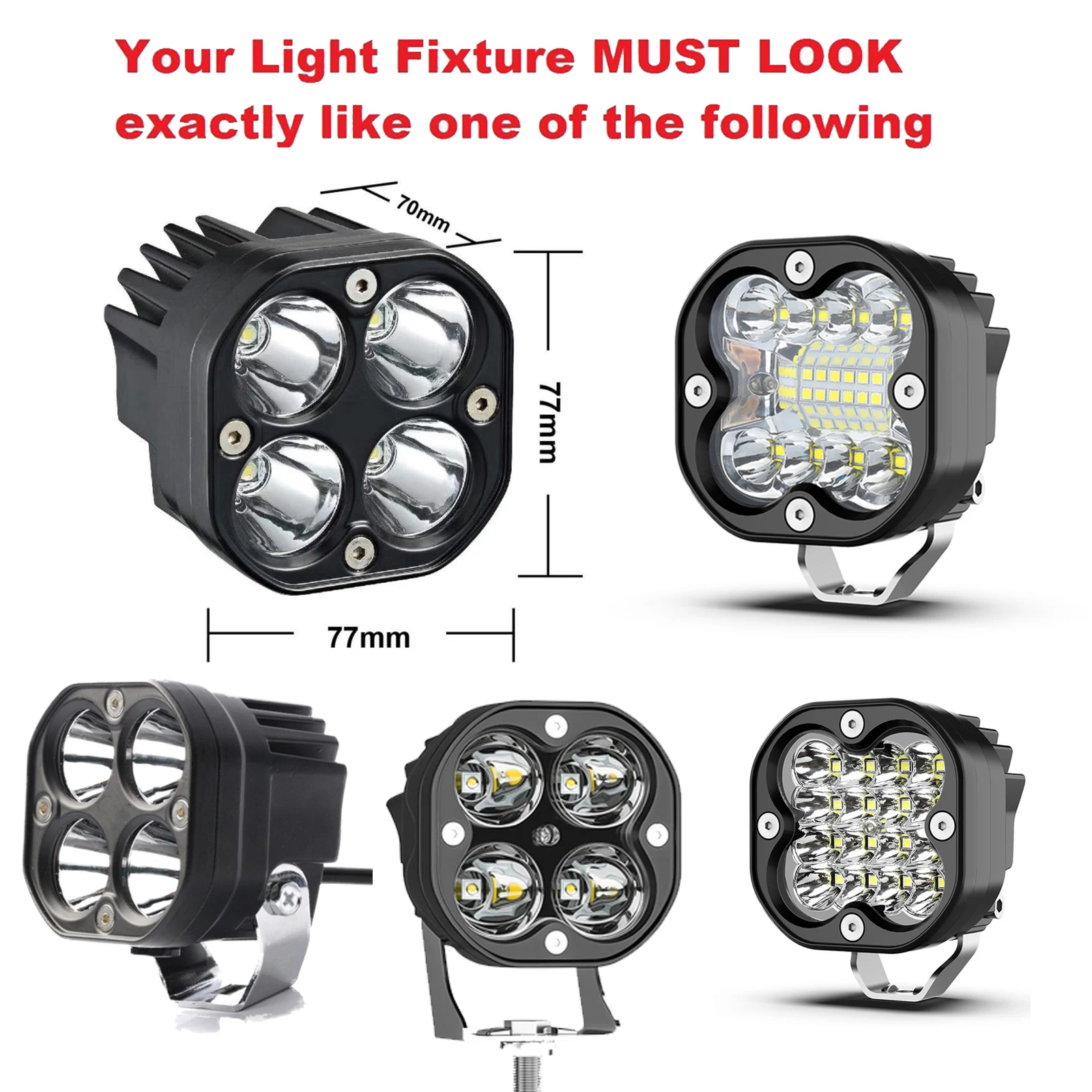 3inch Led Work Light Cover Cube Cover Dustproof Amber Black Lens Protection for Car Truck 3inch Pods Fog Driving Lampshade