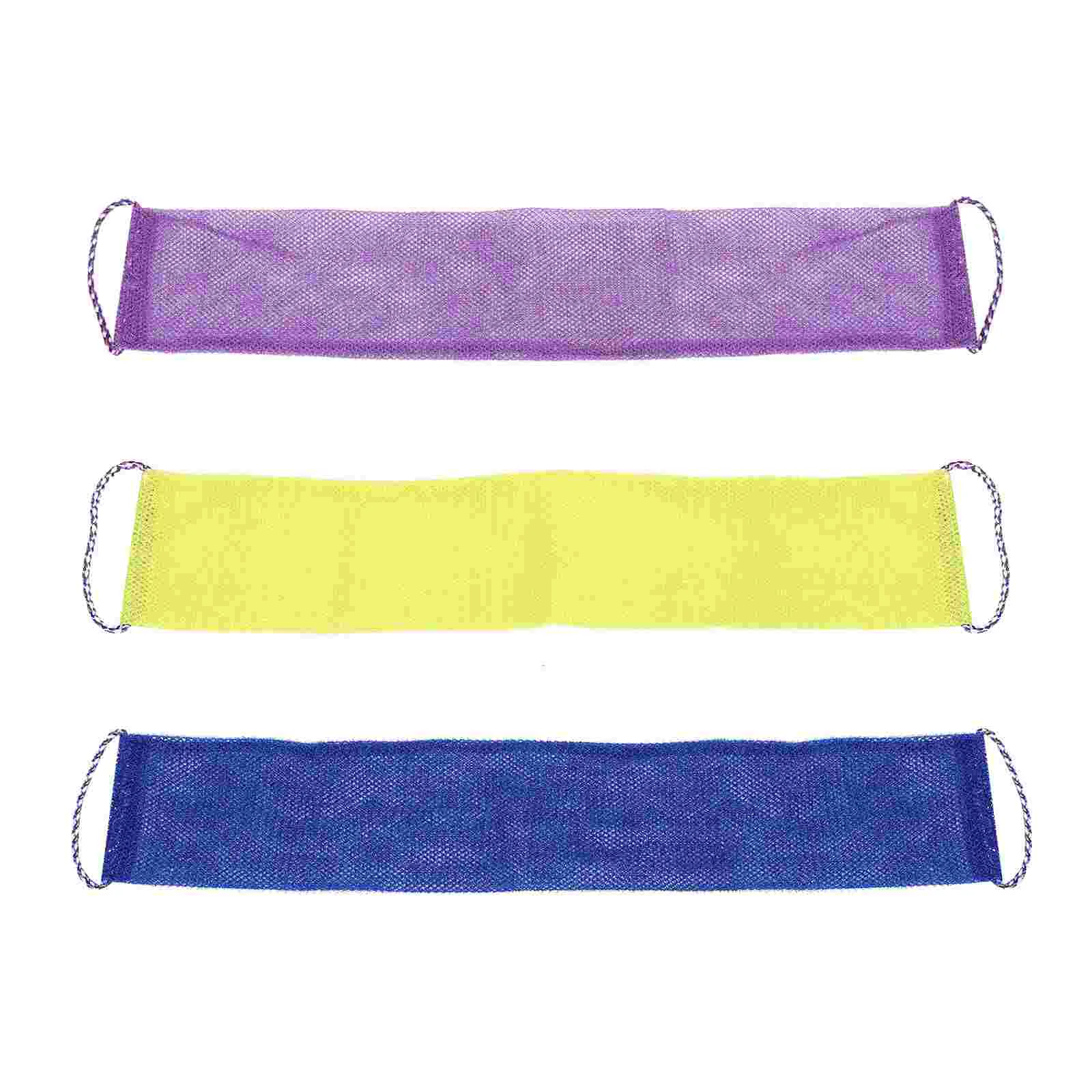 

3 Pcs Drawstring Bath Towel Exfoliating Back Washer Loofahs Body Towels for Shower Men Scrubber