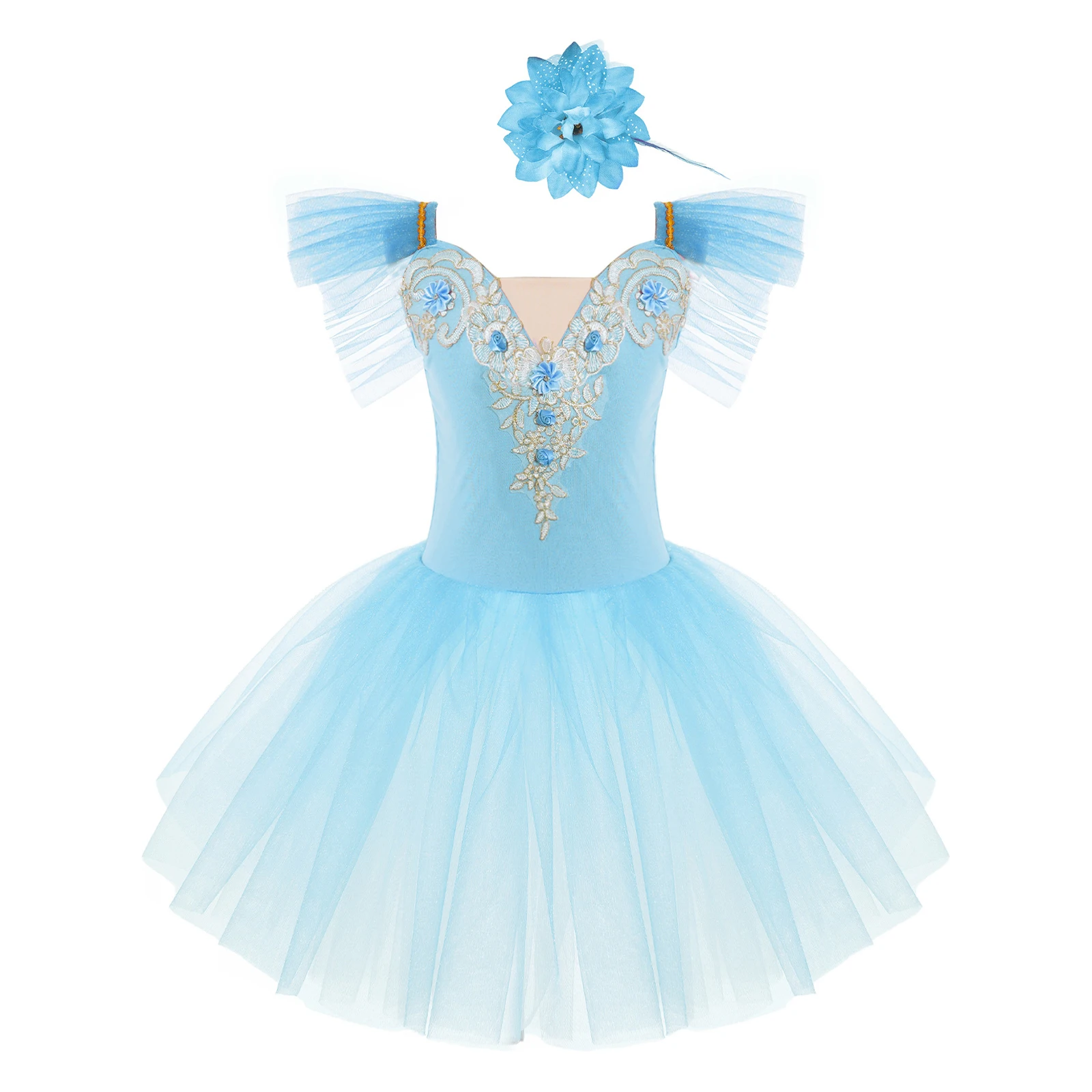 

Girls Kids Adjustable Spaghetti Shoulder Straps Ballet Dance Leotards Ice Skating Tutu Mesh Dress Ballerina Costume Outfits