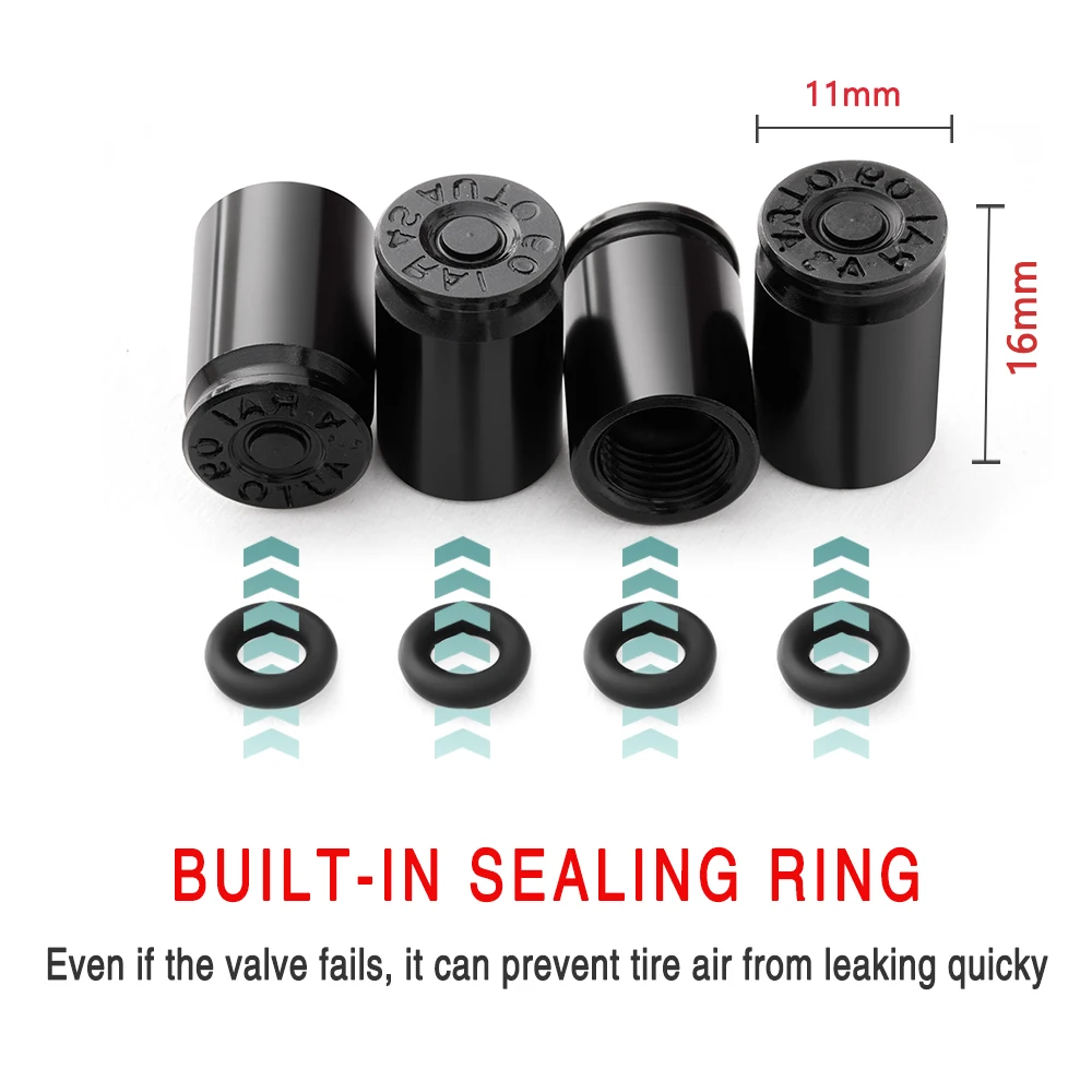 Set of 4 Premium Car Tire Valve Caps - Airdust Waterproof Stem Covers