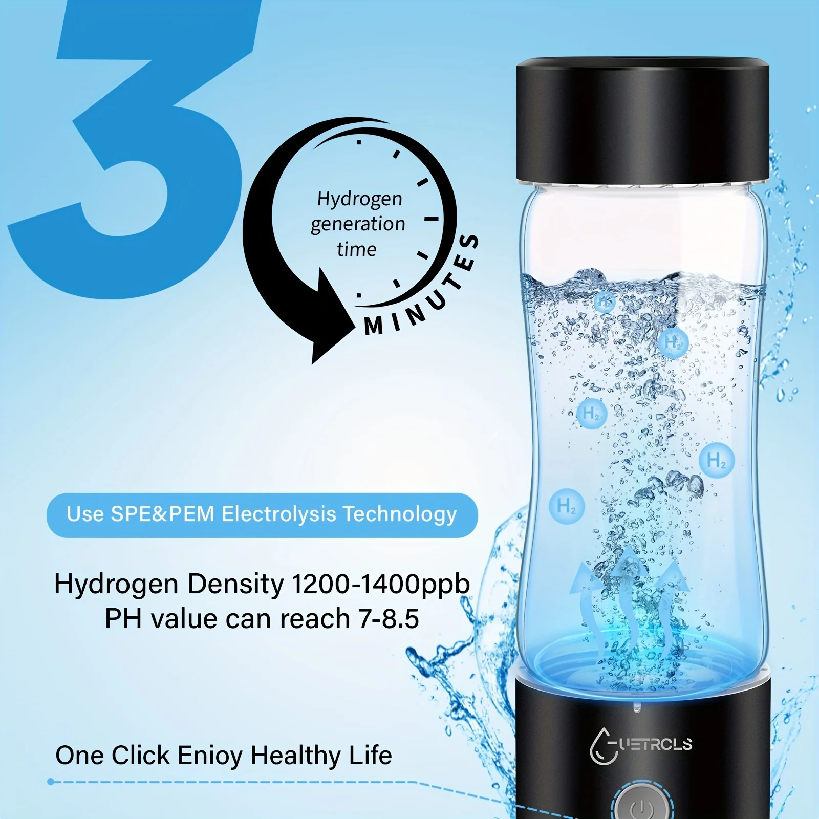 

Hydrogen-rich cups, negative ion quantum hydrogen-rich water cups, hydrogen water cups, single-layer health glasses Cocktail gla
