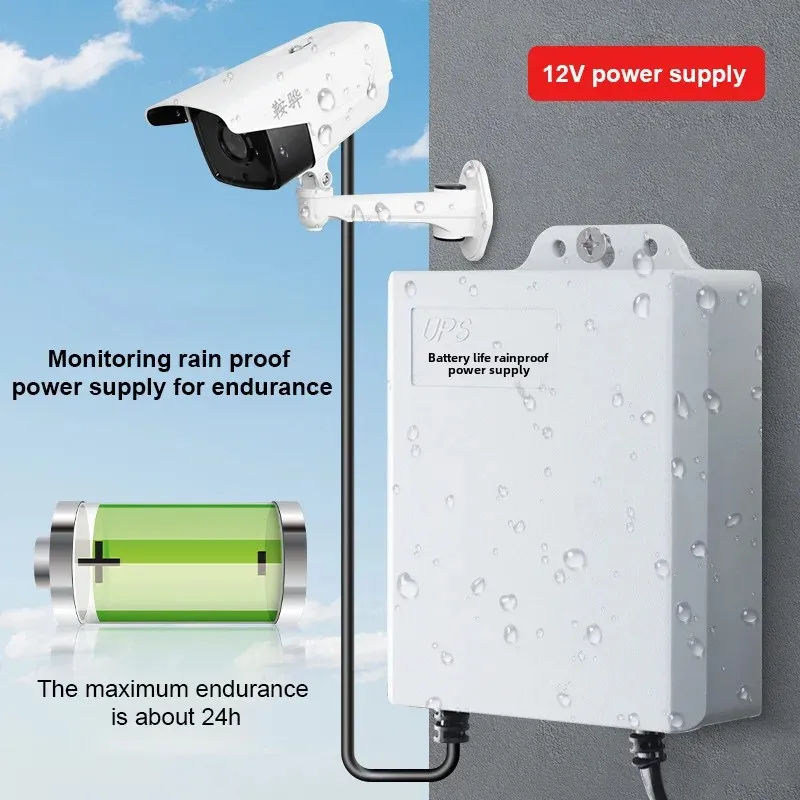 Outdoor Waterproof 12V Camera Mini UPS Uninterrupted Power Supply Long Battery Life Security Surveillance Monitor Cover