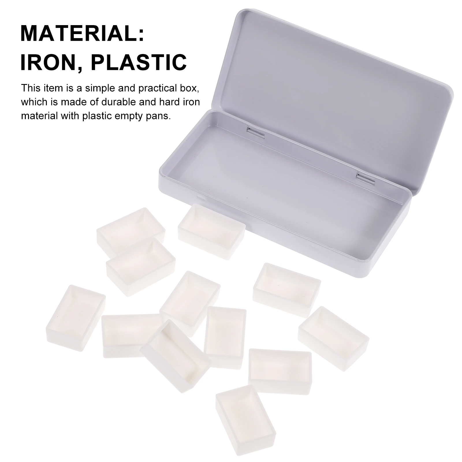 Empty Watercolor Paint Grid Pans Acrylic Oil Paints Tray Iron Storage Box Artists Palette Art Supplies paint tray color palette watercolor palette watercolor paint pans paint pots 12/21/24/45 Grids