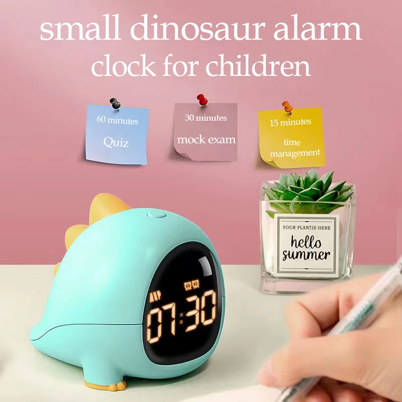 New Cartoon Little Dinosaur Alarm Clock Bedroom Children Clock Creative Birthday Gift Digital
