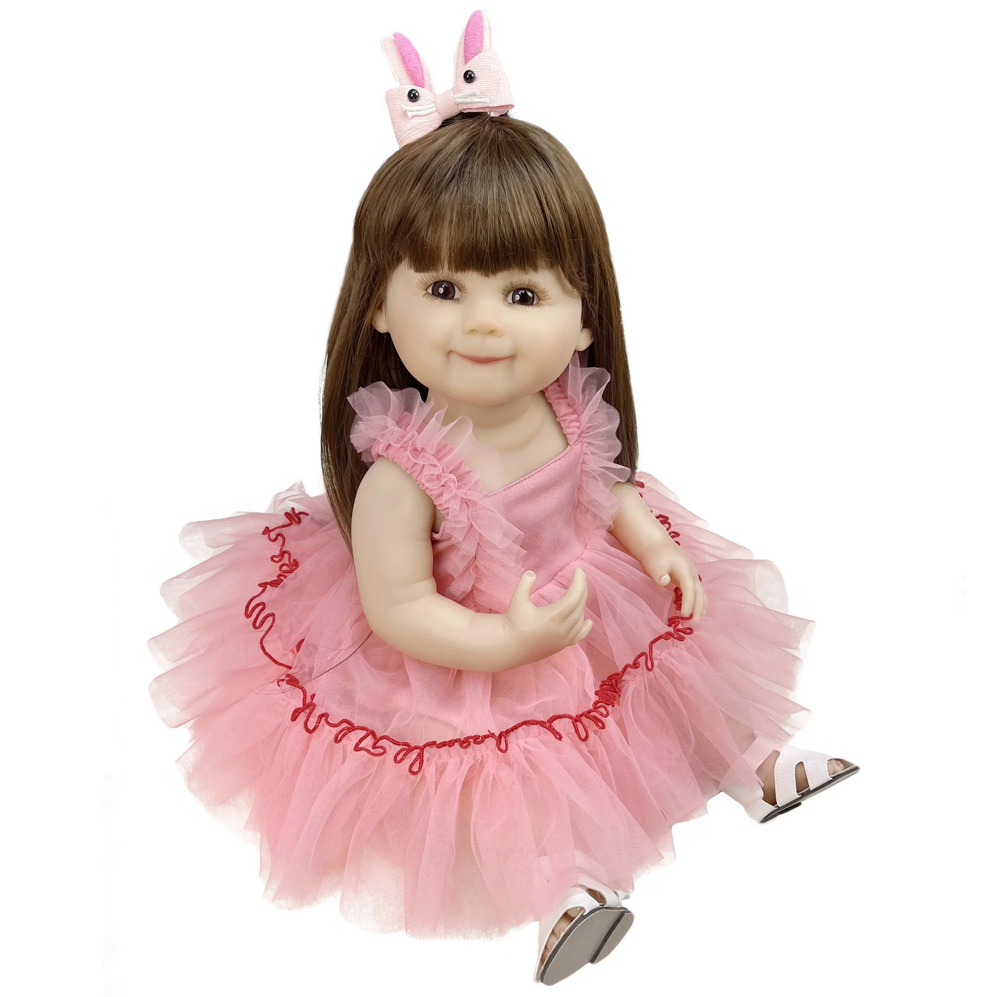 

55cm Painted Bebe Reborn Girl Full Body Soft Vinyl Lifelike Real Art Reborn Baby Girl Bonecas Infantil Meninas