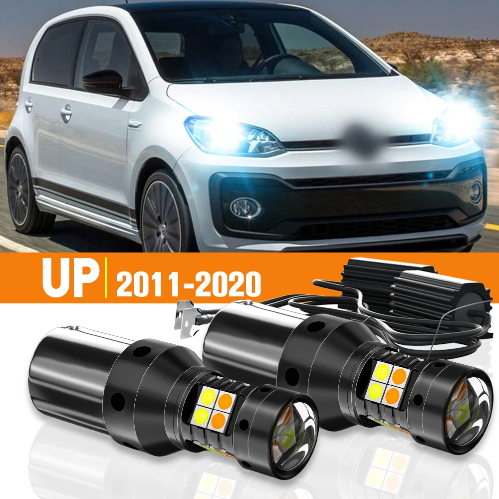 

2pcs LED Dual Mode Turn Signal+Daytime Running Light DRL For VW UP 2011-2020 2012 2014 2015 2016 2017 2018 Accessories Canbus