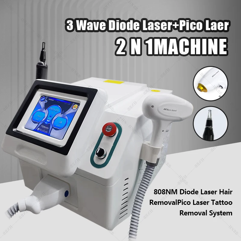 

808+PS 2in1 Beauty Equipment Carbon Peel 755/808/1064nm Diode Hair Removal Picosecond Laser Tattoo Removal Laser Machine