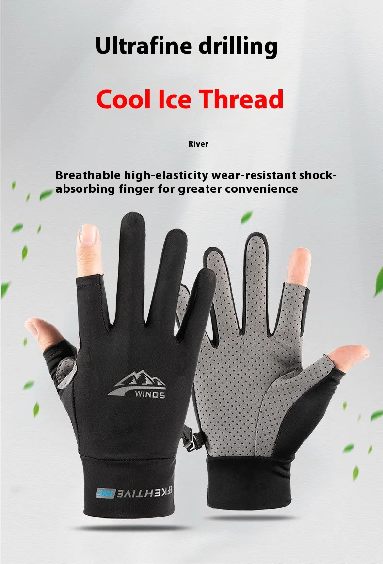 Description Picture 2 of itemFishing Gloves Summer Sun Flap Leakage Cycling Male and Female Couples Non-slip Breathable Cycling Driving Gloves