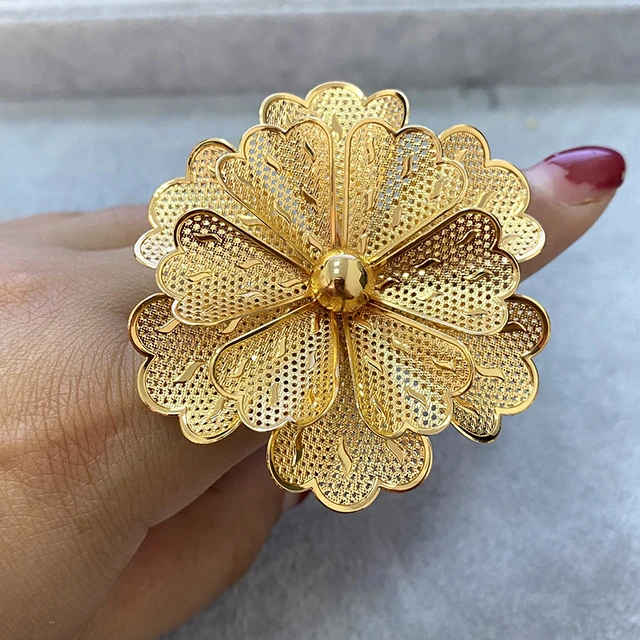 24k Real Gold Plated Wedding Moroccan Dubai Ring Flower Ring, African Ring,  Gold Adjustable Ring, Turkish Jewelry, Sudan Ethiopian Nigerian - Etsy New  Zealand