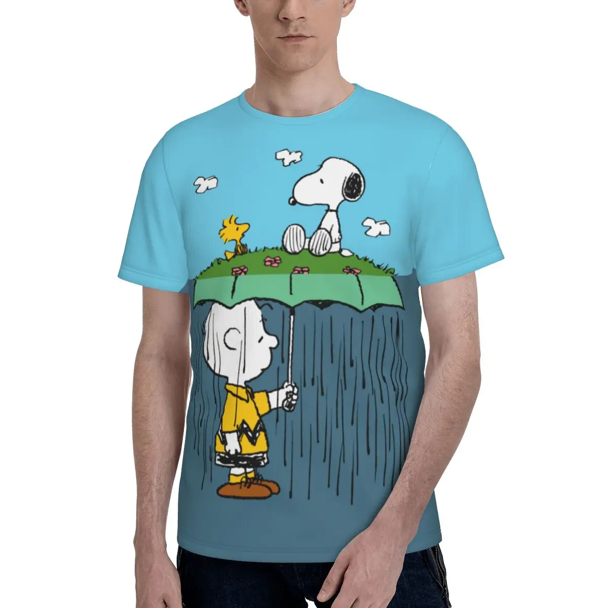 

Футболка мужская с мультяшным принтом, милая уличная одежда с коротким рукавом, трендовая футболка с 3D-принтом, идея для подарка