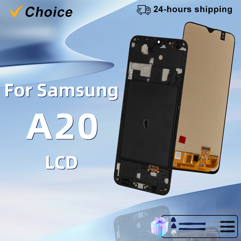 6.4" NEW SUPER AMOLED For Samsung Galaxy A20 LCD A205 Display SM-A205F LCD SM-A205YN Touch Screen For A20 Replacement Parts
