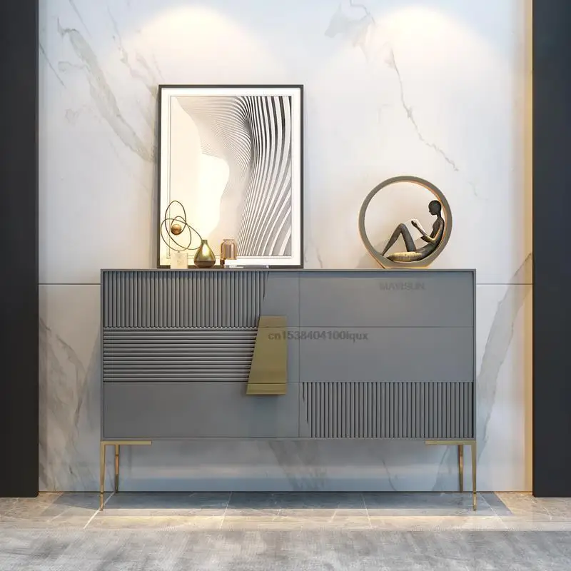 Italian Living Room Porch Cabinet Modern Minimalist Buffet Storage Side Cabinet With Six Drawers Floor Stand Kitchen Cupboard