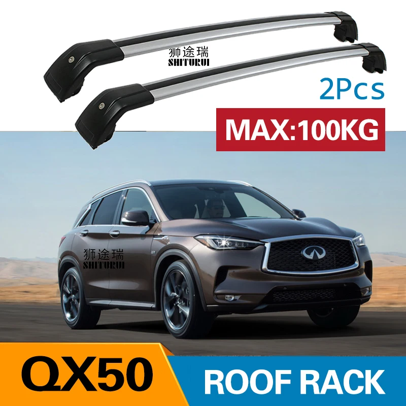 2Pcs Roof bars For infinitit QX50 2017+ 2018+ Aluminum Alloy Side Bars
