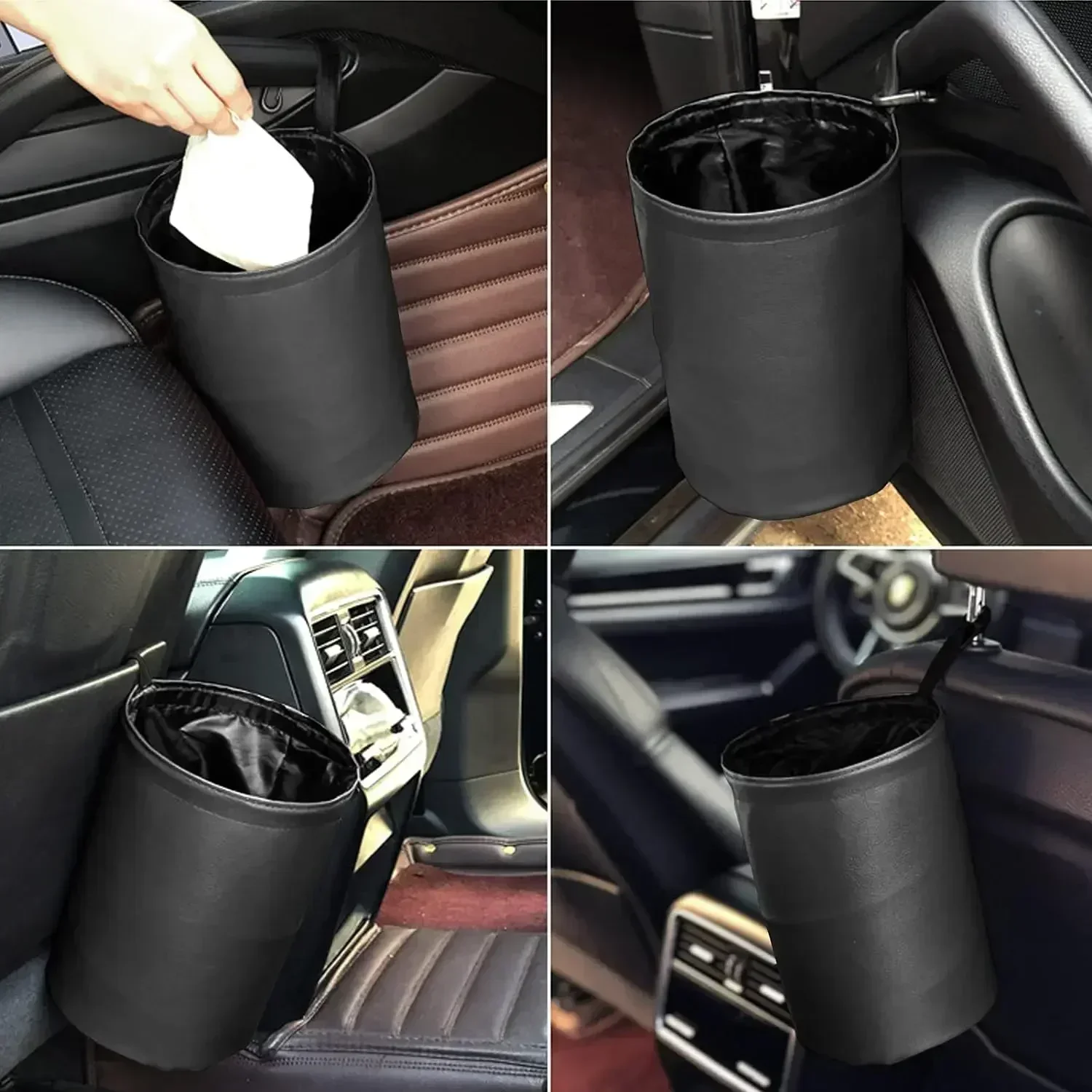 Double Layer Foldable Waterproof Trash Can for Car-Leak-Proof Organizer Folding Garbage Can Multifunctional Trash Bin car trash can