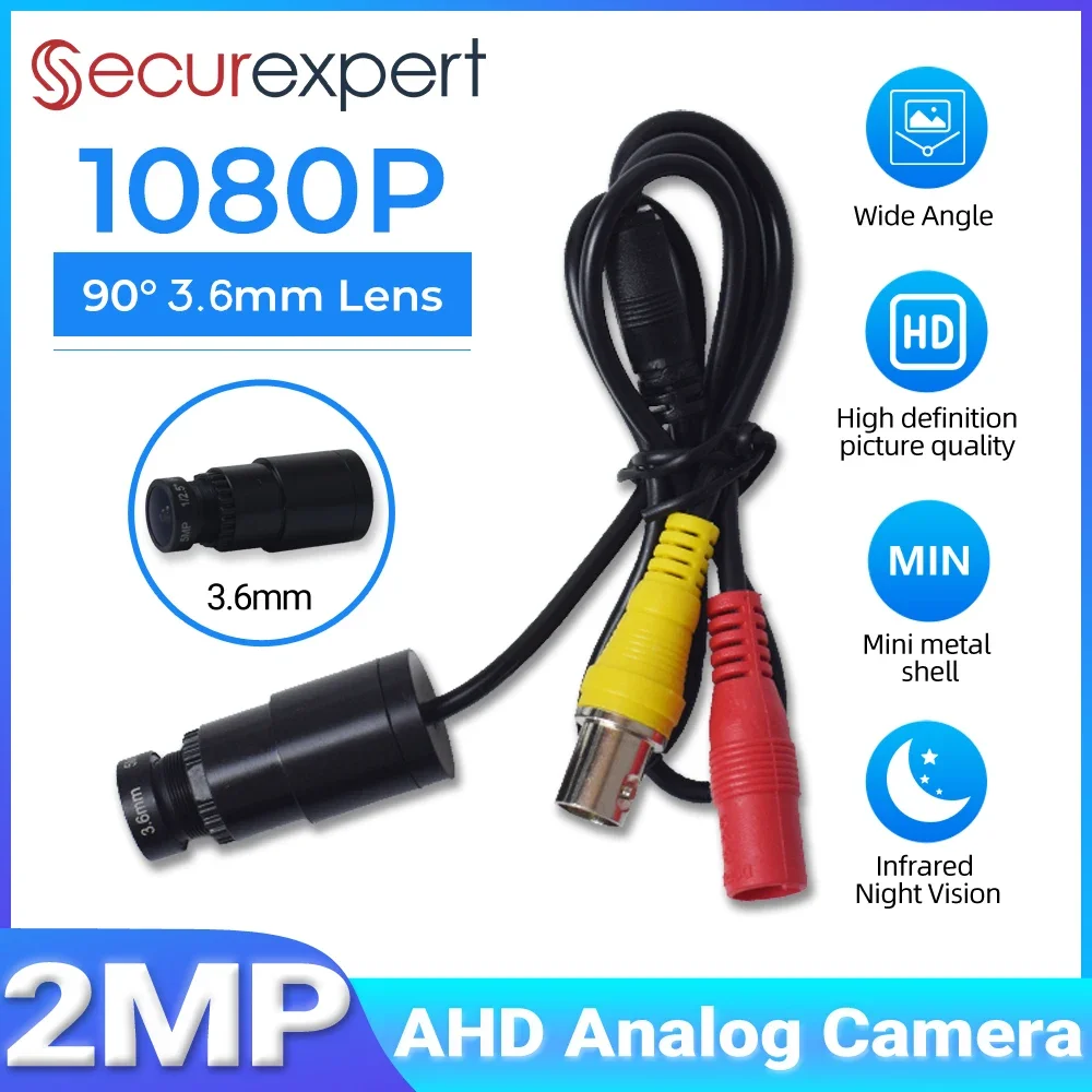 Securexpert 2MP AHD Mini Surveillance Camera, IR Night Vision ...