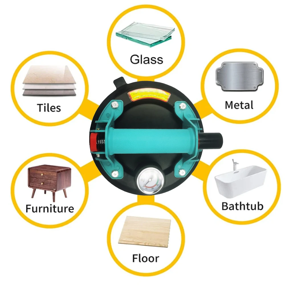Vacuum Suction Cup 250 Kg Carrying Capacity 8 Inch Vacuum Suction Cup Heavy Duty Lifter for Granite Tile Glass Manual Lifting