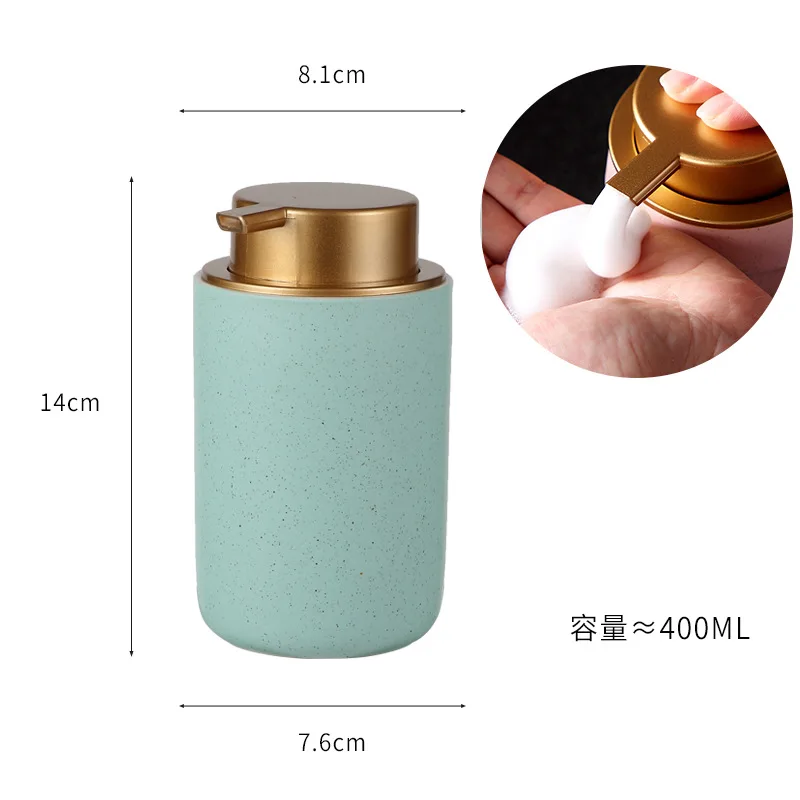 Ceramic press type bath gel bubble bottle hand wash shampoo soap dispenser bathroom accessories household liquid lotion bottle soap dispenser