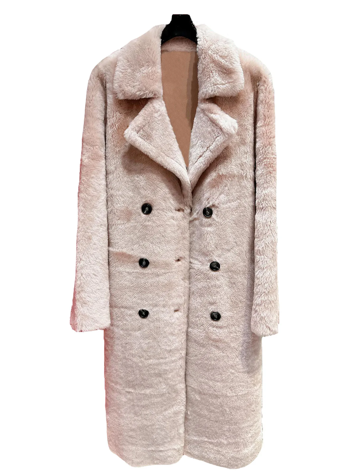 

Fur coat lapel long loose fit double-breasted design warm and comfortable 2023 winter new 1118