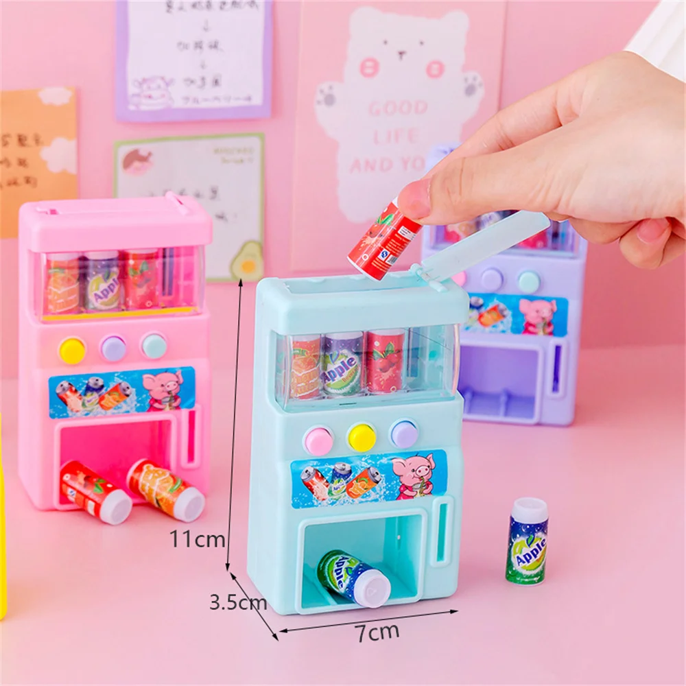 Hot-selling Children's Simulation Mini-coin-operated Beverage Vending Machine Self-service Beverage Cute Funny Toys For Children 6