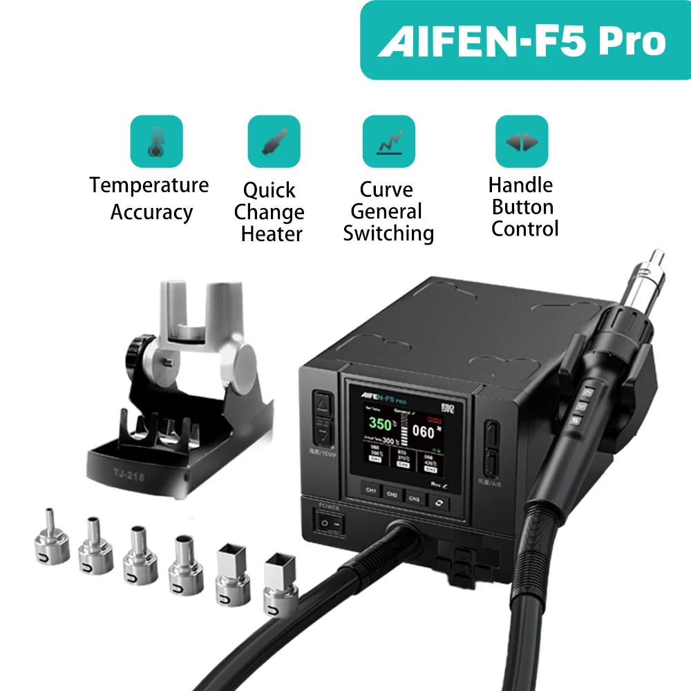 AIFEN Rework Station F5PRO, 1000W Hot Air PCB BGA Repair Tool with 6 Nozzles