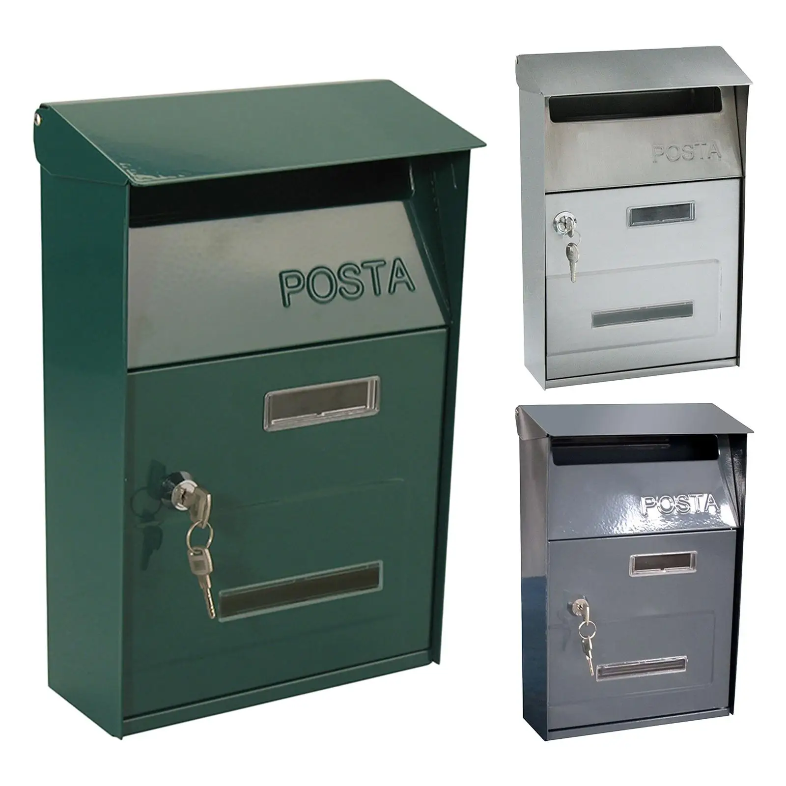 Wall Mounted Mailbox Wall Mounted Post Box Galvanised Zinc Alloy Outdoor Mailbox Lockable