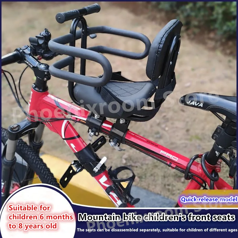 

Mountain Bike Front Child Seat for 2 3 4 5 6 Years Old Soft Seat Cushion Portable Quick Release Road Bike Saddle 자전거 어린이 앞좌석