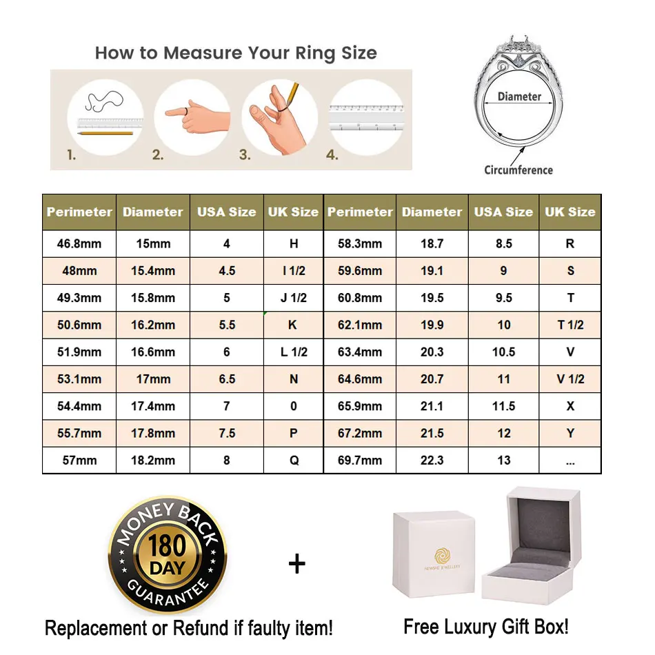 Newshe 2 Pcs 925 Sterling Silver Wedding Rings for Women Engagement Ring Sets 2.0 Ct Pear Shape Teardrop AAAAA Zircon BR0829 6