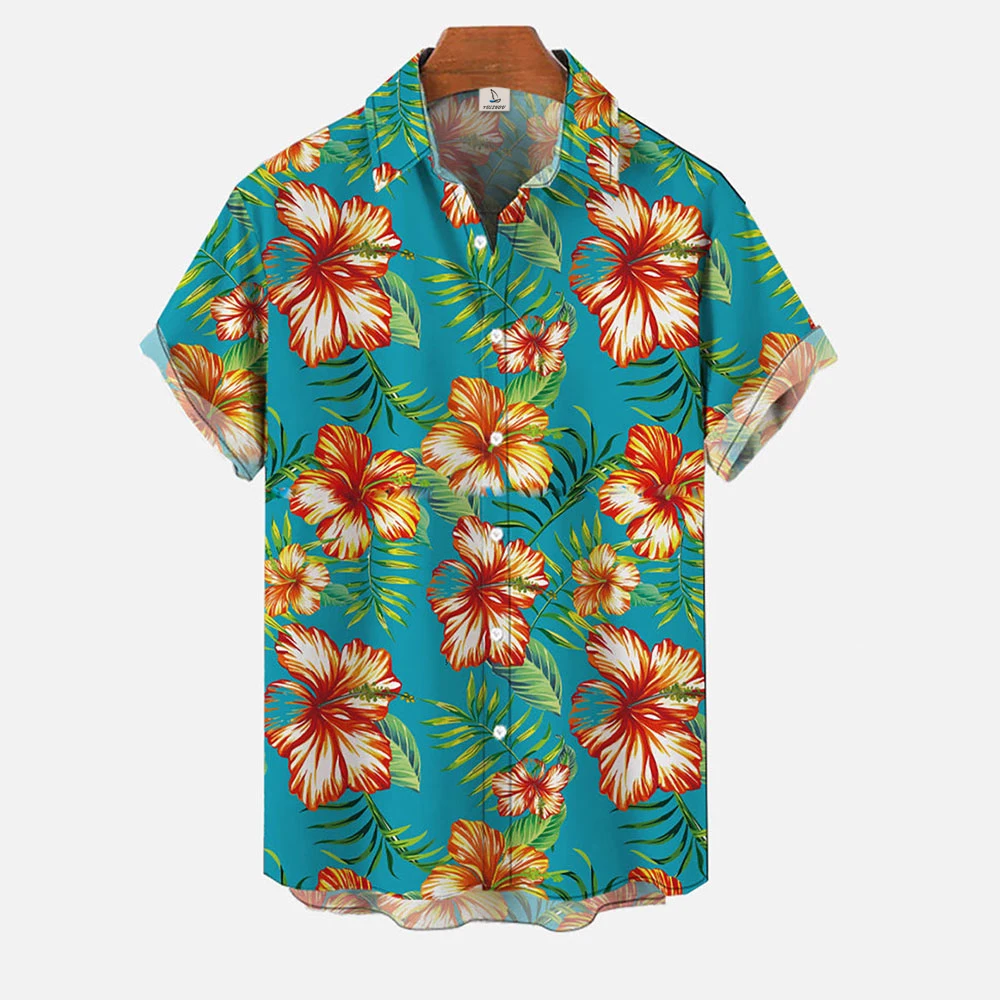 

Hawaiian Pirates Summer Seaside City Resort 3D Printed Men's Short Sleeve Shirt Cool New Fashion Men's Lattice Top Button Shirt