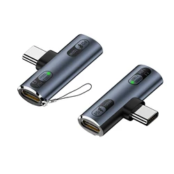 Dual USB - C Adapter with 100W Fast Charge, Audio Conversion, and 10 Gbps Data Transfer (Gray)