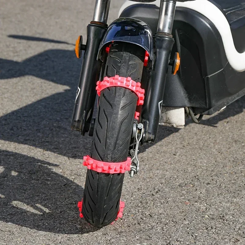 10Pcs Motorcycle Snow Chains Reusable Motorbike Tire Anti Slip/Skid Tie Winter Emergency Safety Belt Tyre Chain Moto Accessories