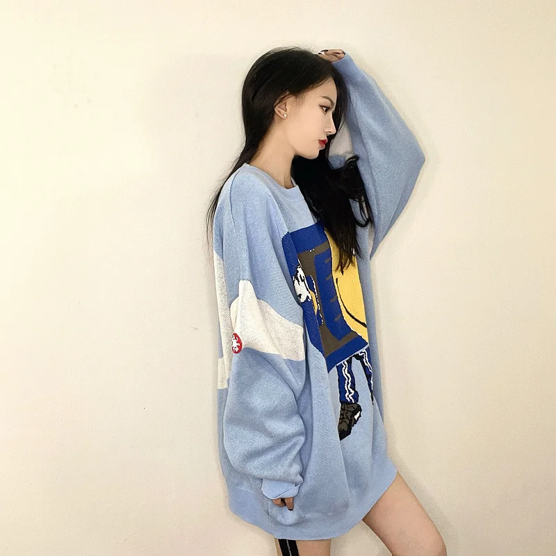 Blue CAVEMPT C.E Cartoon Pattern Sweater Men Woman 1:1 Top Quality Crewneck Jacquard Cav Empt Pullovers winter sweater for men