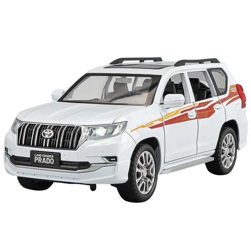 

Имитация в масштабе 1:24, масштаб 1/32, Toyota Prado Off модель дорожного транспортного средства, литая металлическая машинка, игрушки для детей, подарок для мальчика, коллективная миниатюрная машинка