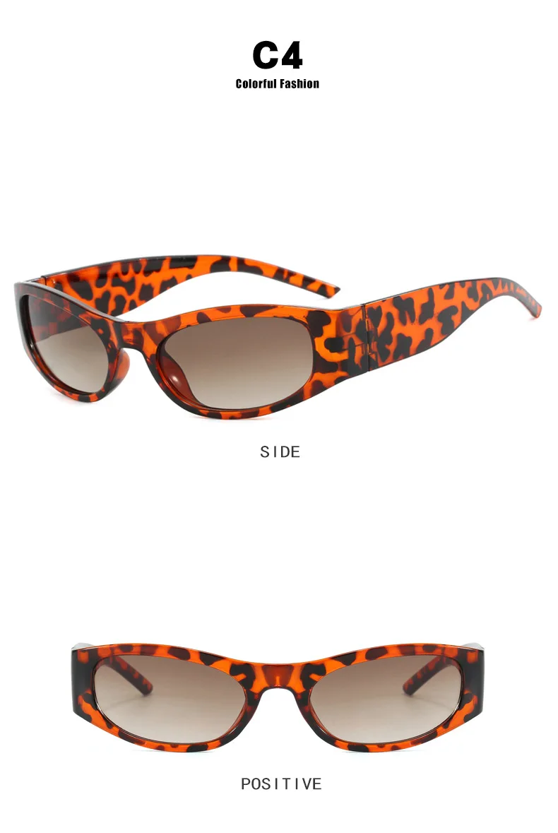 Y2K Trendige Damen-Sonnenbrille Luxuriöse Einzigartige Ovale Sonnenbrille für Männer und Frauen Spiegelbrille Punk Farbenfrohe Eyewear – Detail 13