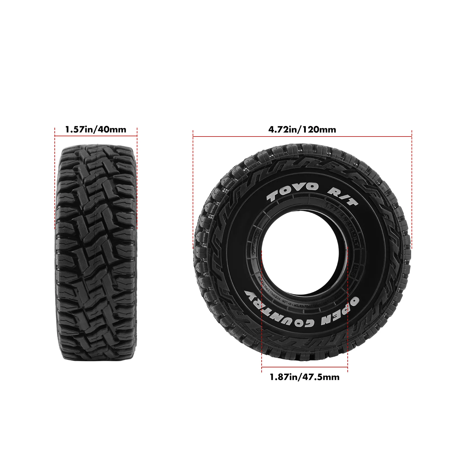 Pneus RC montés sur un essieu de crawler SCX10, prêts pour l'aventure tout-terrain.