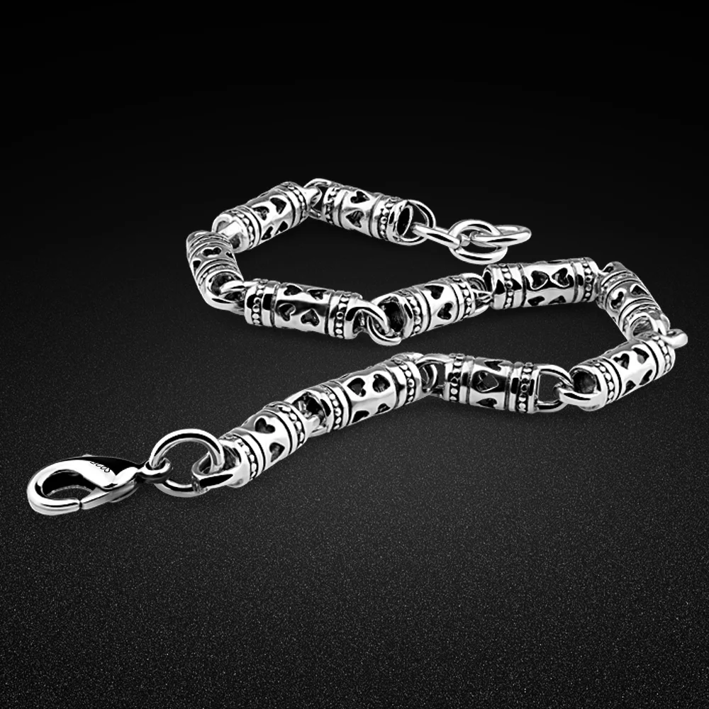 

Винтажный художественный мужской браслет из стерлингового серебра 925 пробы 4,5 мм с полым узором браслет ручной работы 17,5-20 см размер ювелирные аксессуары подарок