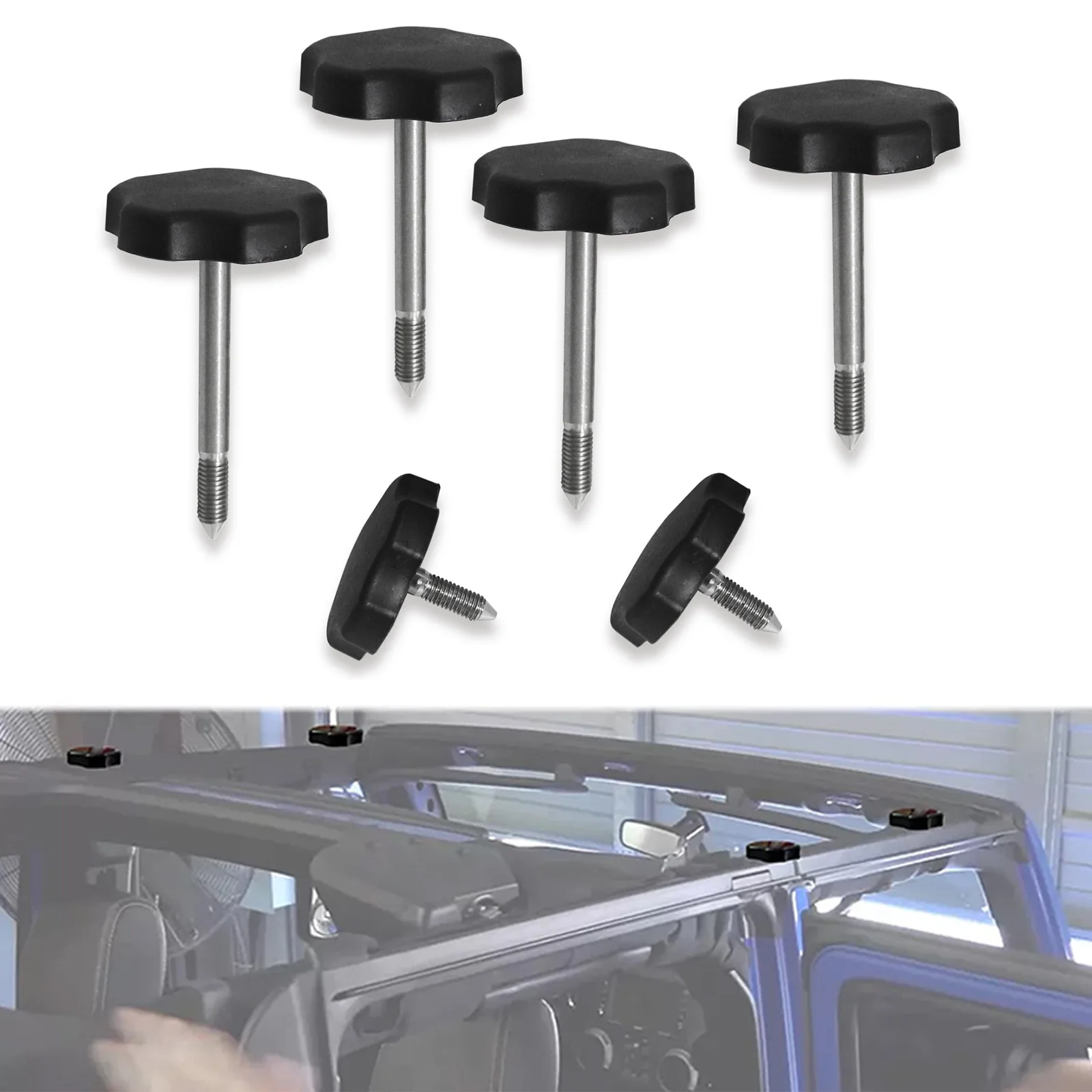 Car Soft Top Window Frame Door Surround Knob Screws for Jeep Wrangler
