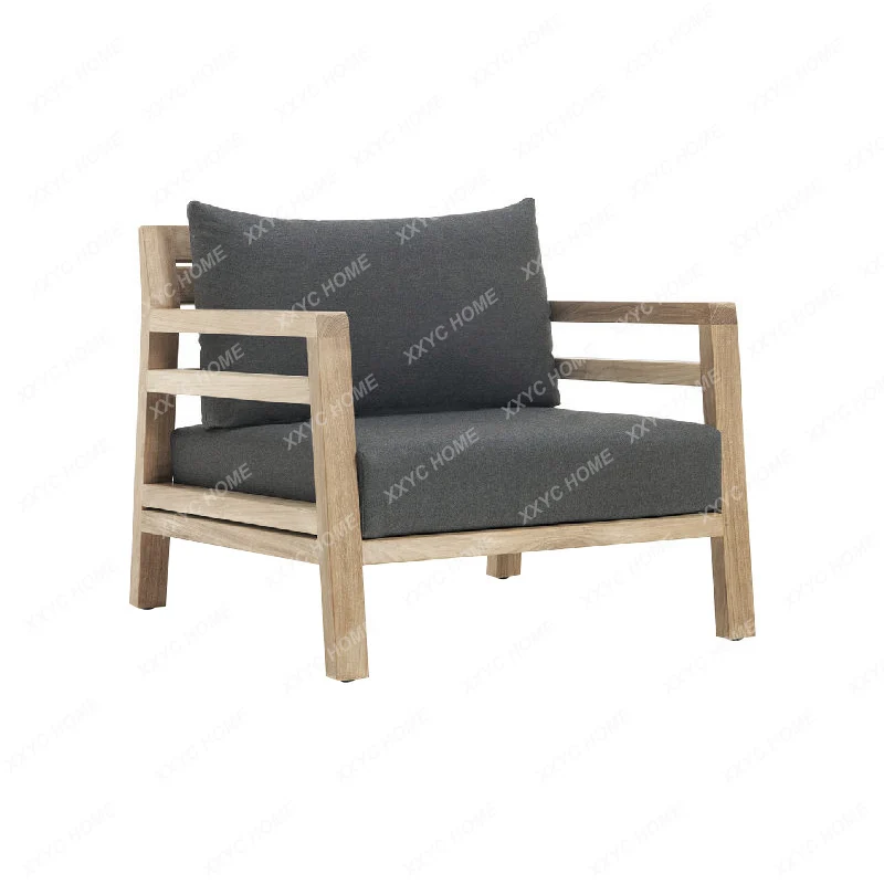 

Outdoor Sofa Courtyard Sunscreen and Waterproof Rattan Chair B & B Teak Garden Coffee Table Furniture