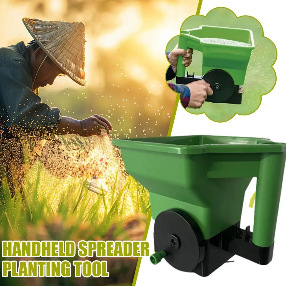 Mini Garden Tools Plant Seed Sower Handheld Seed Dispenser Garden Seeder Tool Fertilizer Spreader Garden Seeder Manual Seed And Fertiliser Applicator Spreader Fertiliser Hand Lawn Melt Snow Tools Crank Garden Small B2Z9