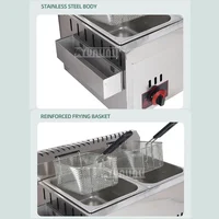 12L Stainless Steel Countertop Fryer For Fried Chicken French Fries Commercial Deep Fryer Machine With Dual Tanks 2