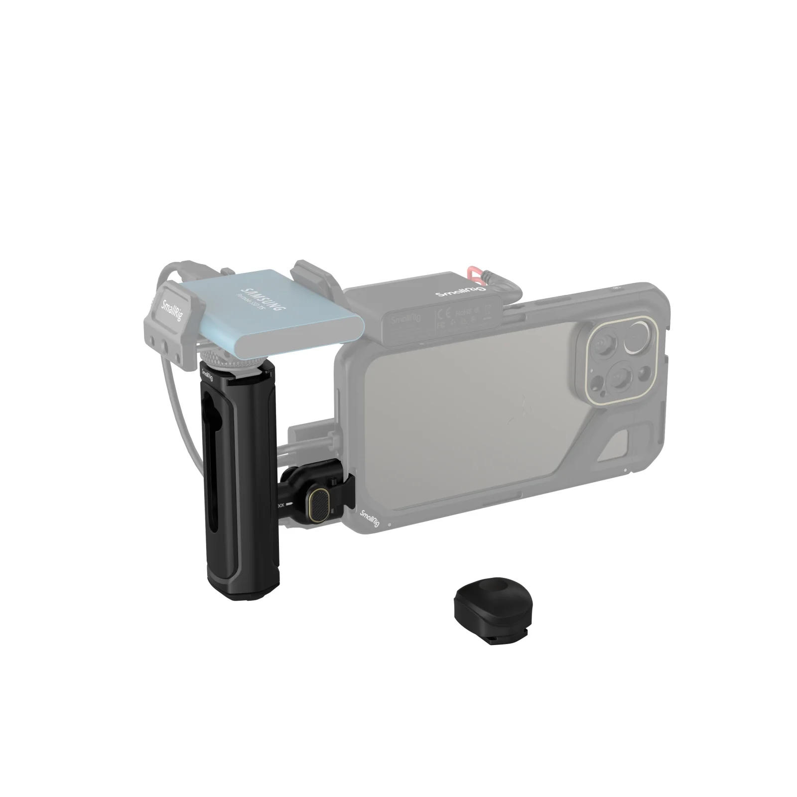 Фото Быстросъемная Боковая ручка SmallRig для iPhone 15 Series, клетка для Huawei, клетка для Samsung, универсальная зеркальная клетка 4299 №2