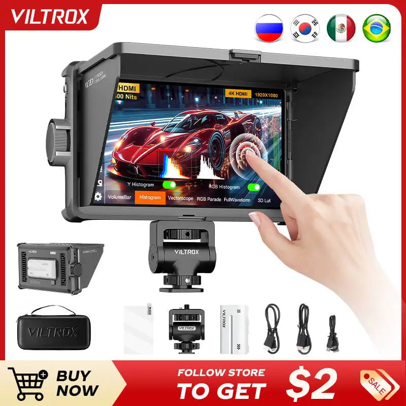 Viltrox DC-A1 7인치 2800니트 1080P 디지털 HDMI 터치 스크린 모니터 카메라 모니터 (, 니콘, 후지필름용)
