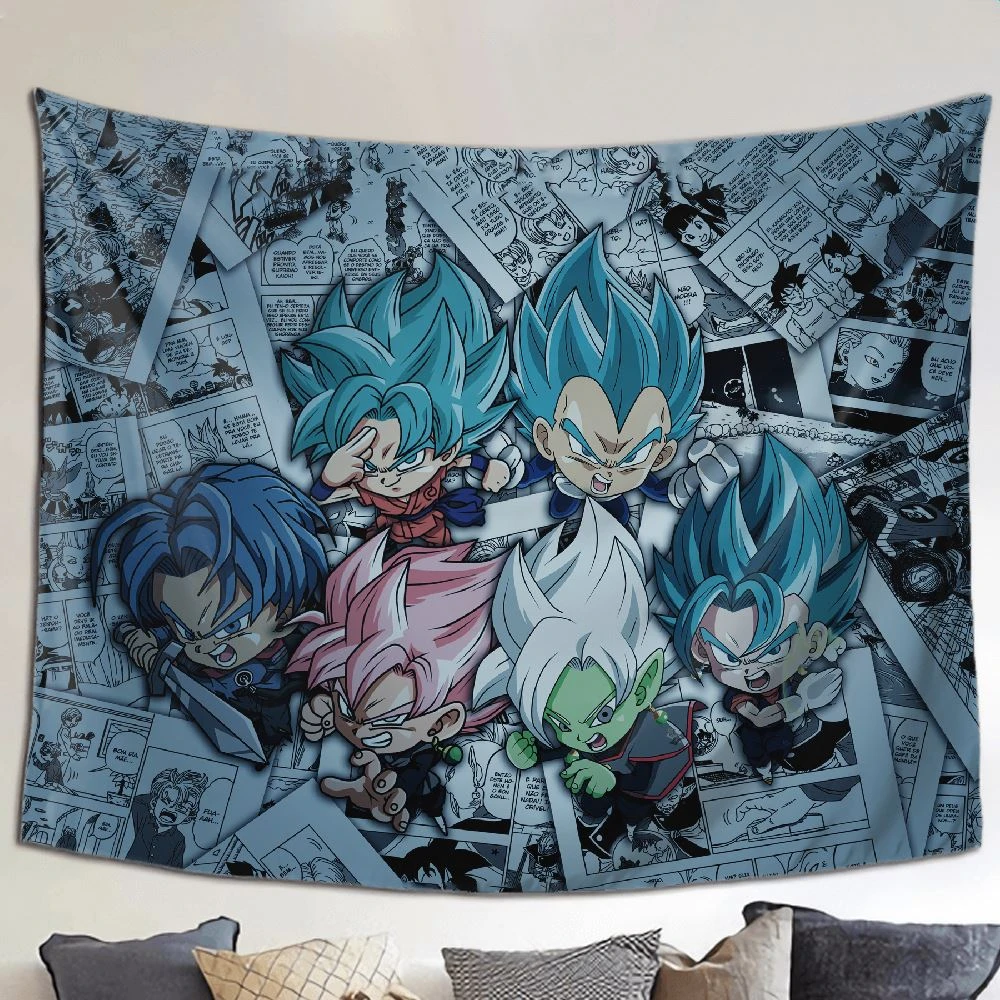 Tapiz de pared de Dragon Ball, decoración colgante de pared de Son Goku,  Fondo de Saiyan, tapices de Anime de dibujos animados, regalos de  decoración del hogar| | - AliExpress