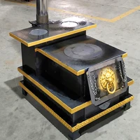 Wood Burning Stove Heater Firewood Warmth Home Cooking Cast Iron Backing Oven Tent Refractory Drawer Ash Indoor Heating Stove 1