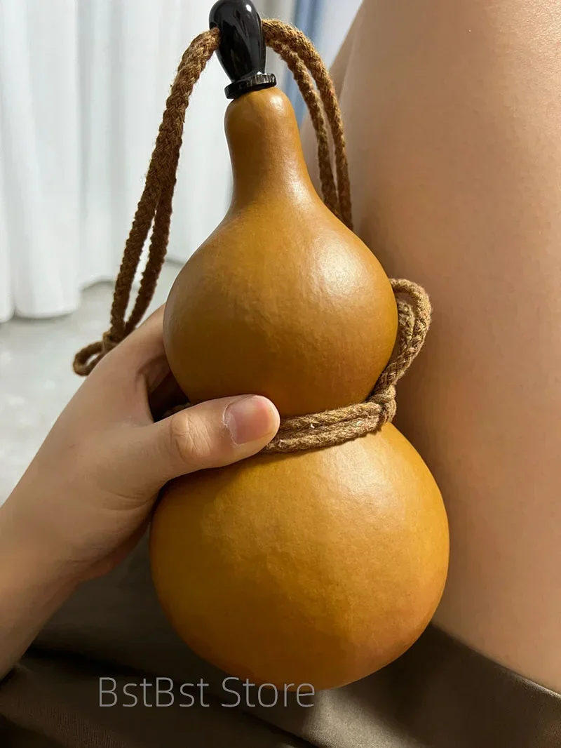 Description Picture 2 of itemNatural Gourd Water Bottle Camping Hiking Hulu Hulou Flask Calabash Table Decor Chinese Pumpkin Portable Drinks Holder Ornament