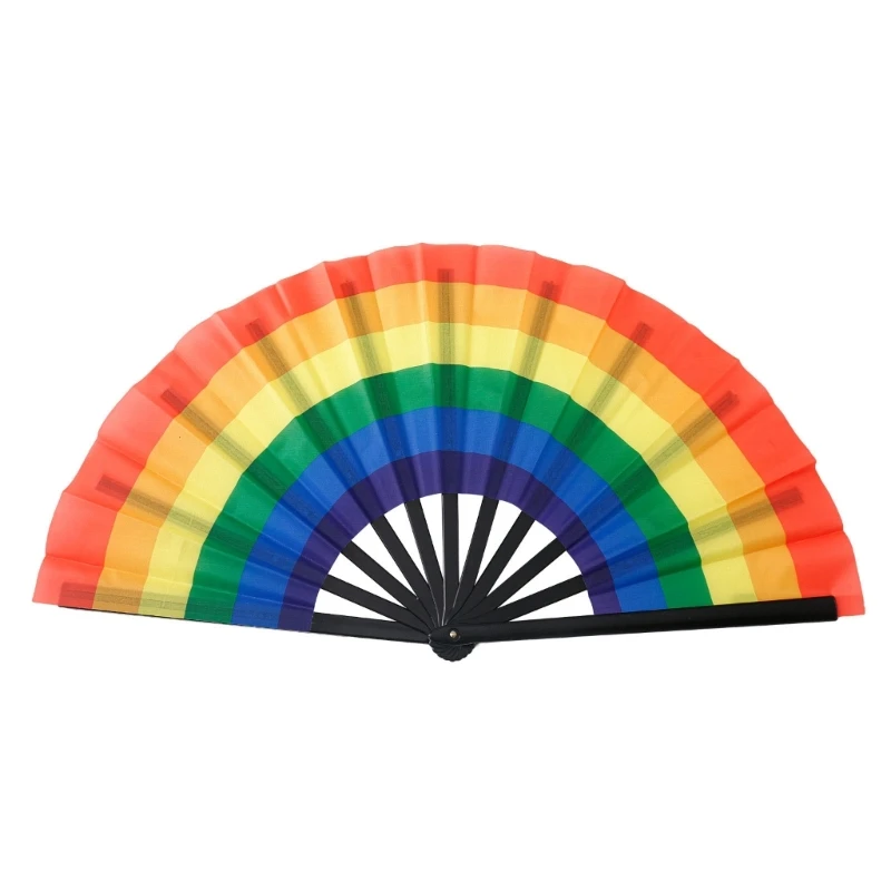 Folding Fan Rainbows Colourful LGBTs Gay Pride Party Summer Cooling Music Festival Women Men Props Lightweight hand fan