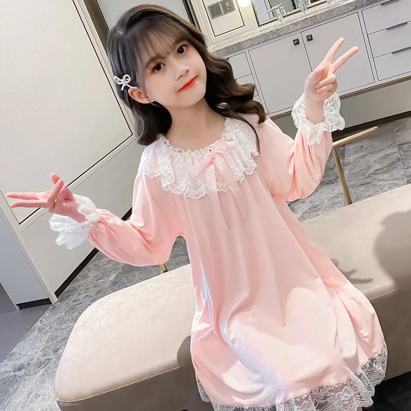 Disney Girls Long Sleeved Nightdress Disney Princess Girl's Long