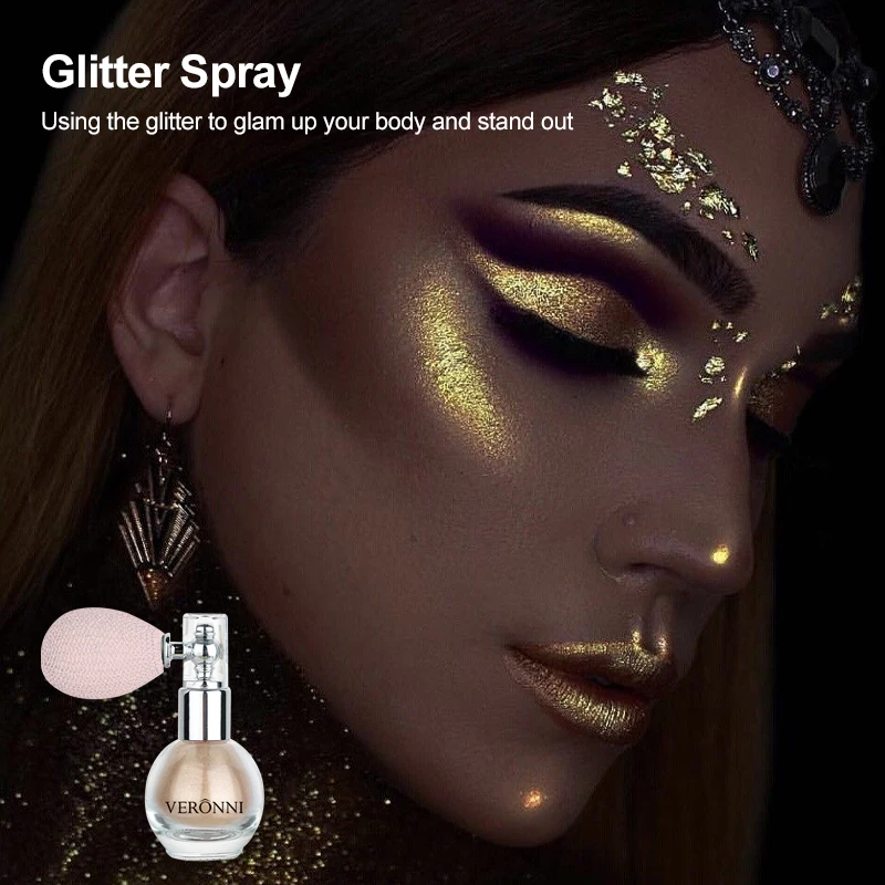 Radiant Glitter Shimmer Powder Spray for Body, Face, and Hair – Perfect for Parties & Festivals