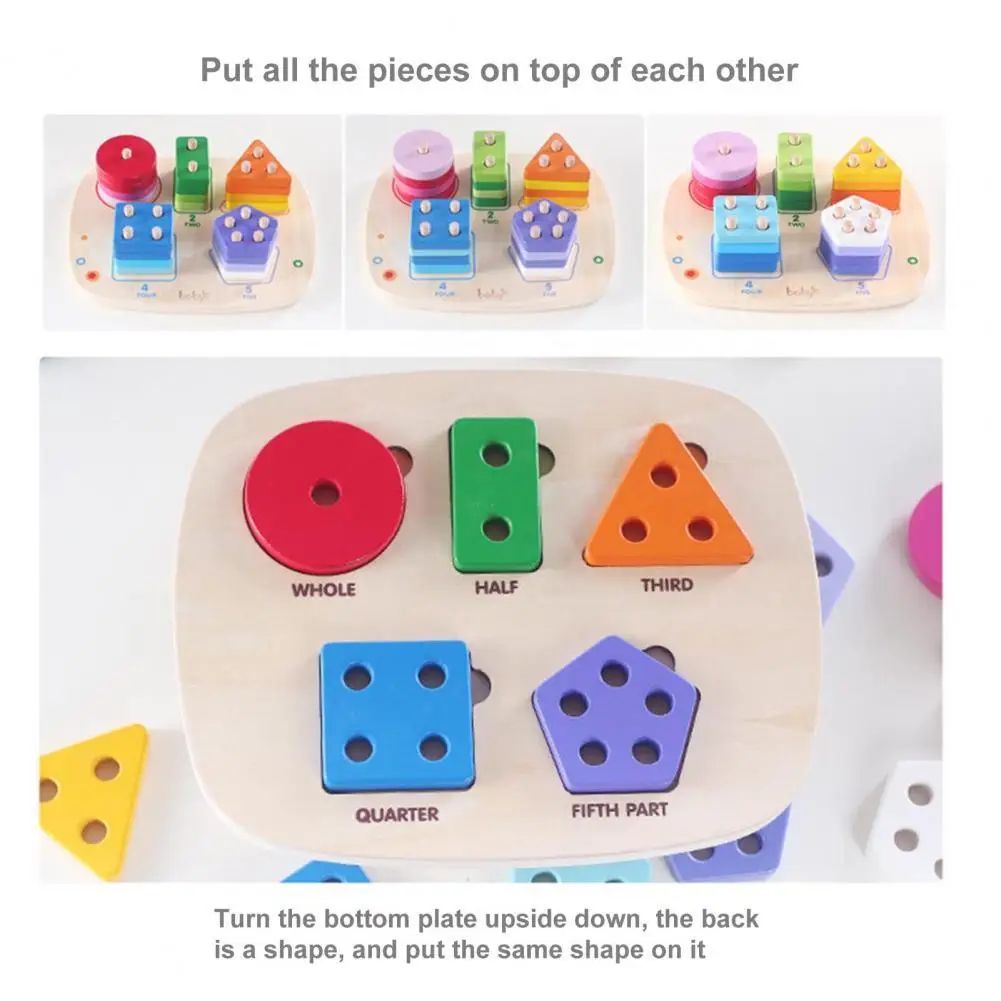 

1 Set Popular Wooden Sorting Block Creative Durable Wooden Building Block Imagination Development Stacking Toy