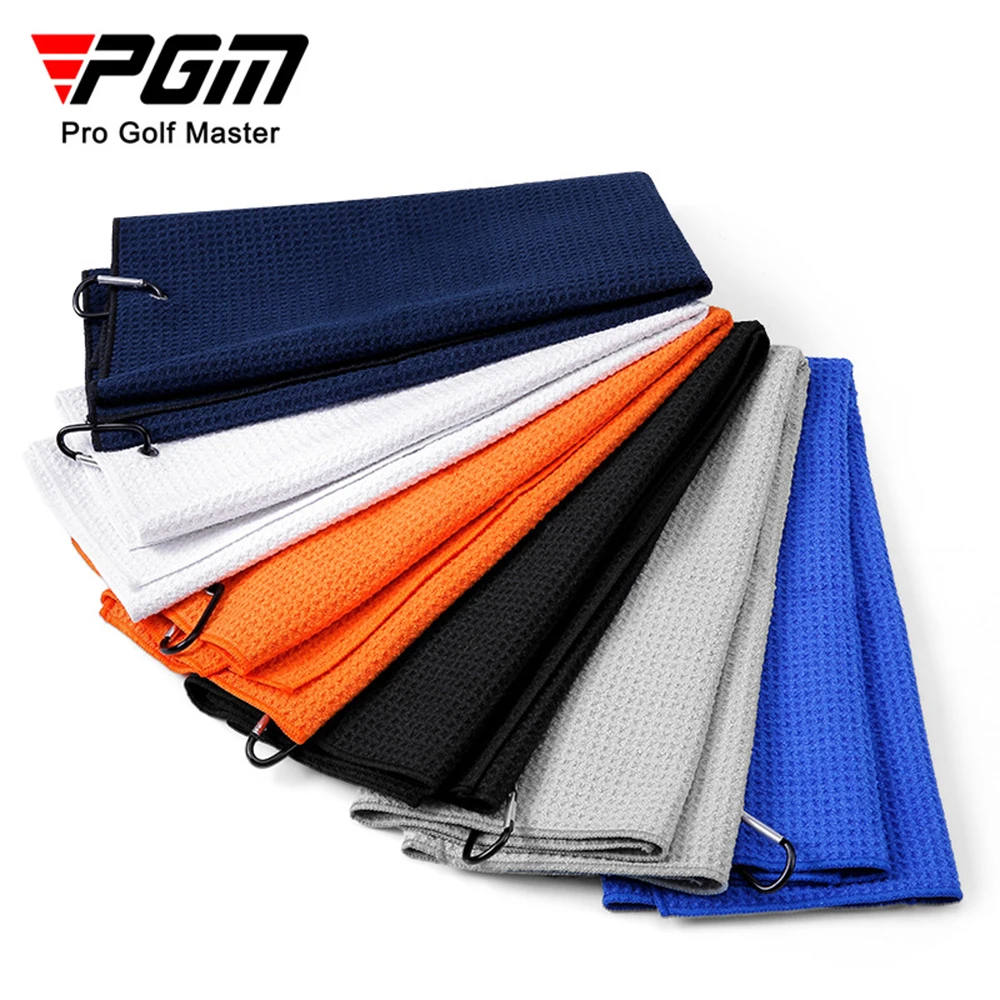

PGM Golf Towel Waffle Pattern With Hook Cleaning Towels Microfiber Soft Enduring Quick-Dry Cleans Clubs Balls Hands